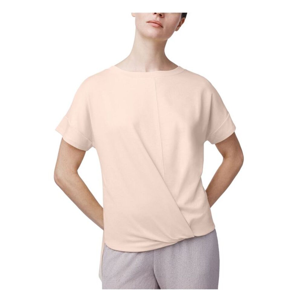 B NEW YORK Womens Pink Short Sleeve Jewel Neck Top Size: L